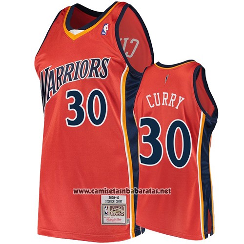 Camiseta Golden State Warriors Stephen Curry 2009-10 Hardwood Classics Naranja